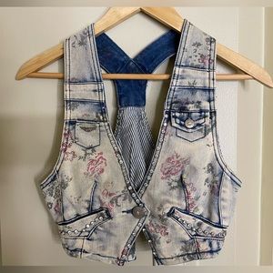 Love Culture Rose Denim Vest
